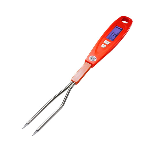 Digital Meat Thermometer Fork for Grilling | Red