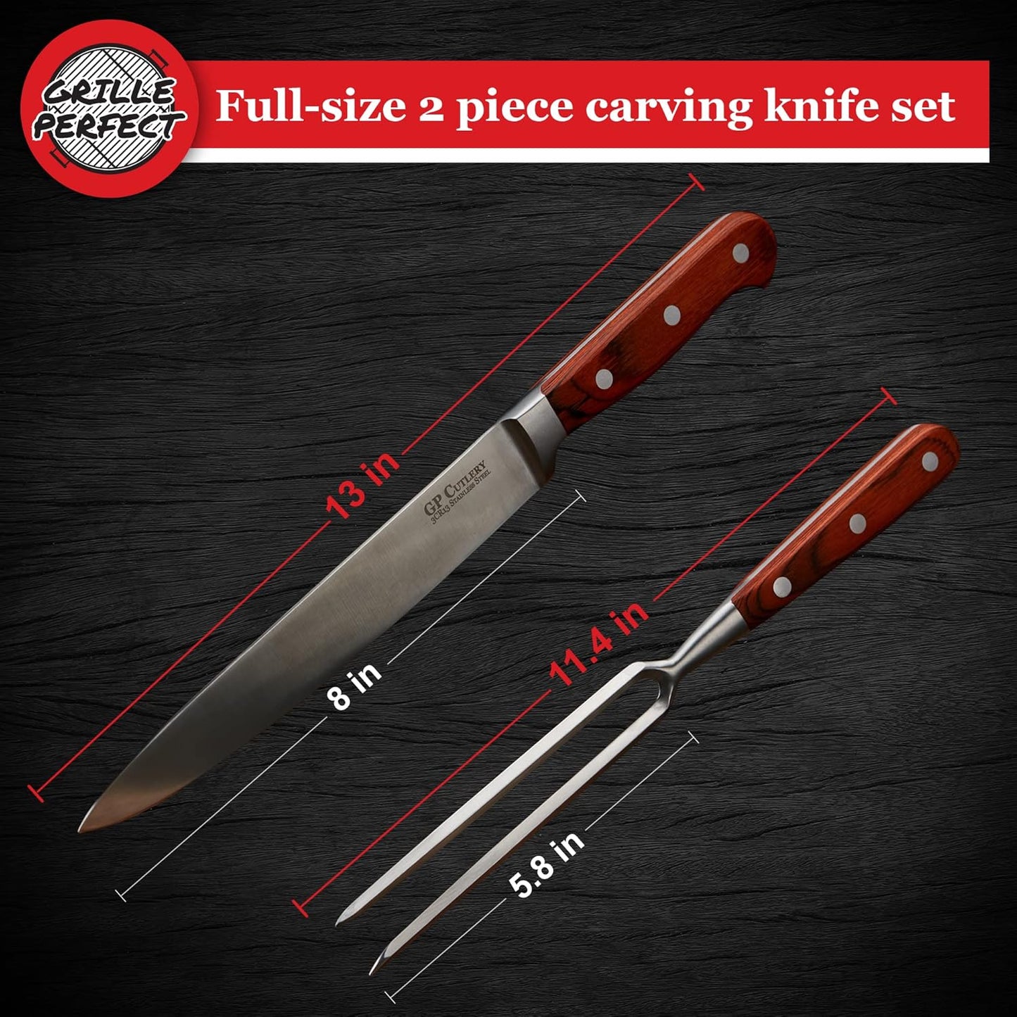 Meat Carving Knife Set with Fork