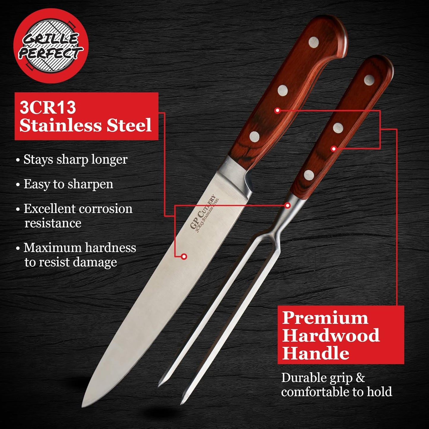 Meat Carving Knife Set with Fork