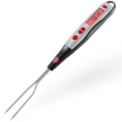 Digital Meat Thermometer Fork for Grilling | Silver